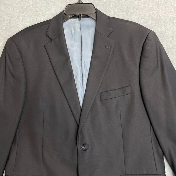 Peter Millar Sport Coat‎ Mens 42R Black Wool Suit Jacket Blazer Single Breasted - Picture 2 of 12